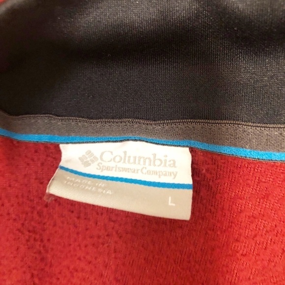 Columbia red quarter zip fleece pullover jacket. L - Picture 8 of 8